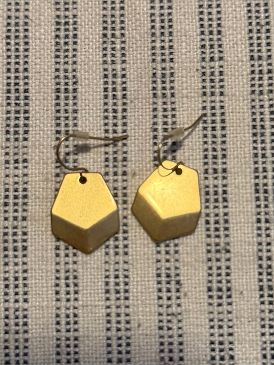 J. Crew Jewelry - J.Crew Gold Geometric Pentagon Drop Earrings